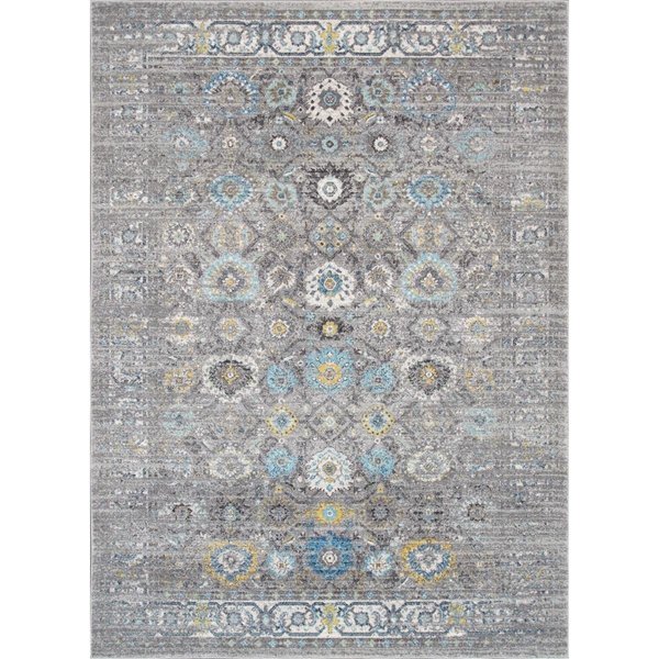Pasargad 5 ft x 7 ft 6 in Chelsea Design Machine Made  Power Loom Rug Silver RC5586SS 5X8